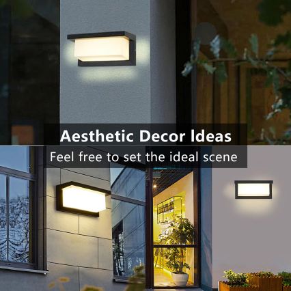 Brilagi - LED RGBW Stmievané vonkajšie nástenné svietidlo BRICKY 1xE27/9W/230V 2700-6500K IP54 čierna