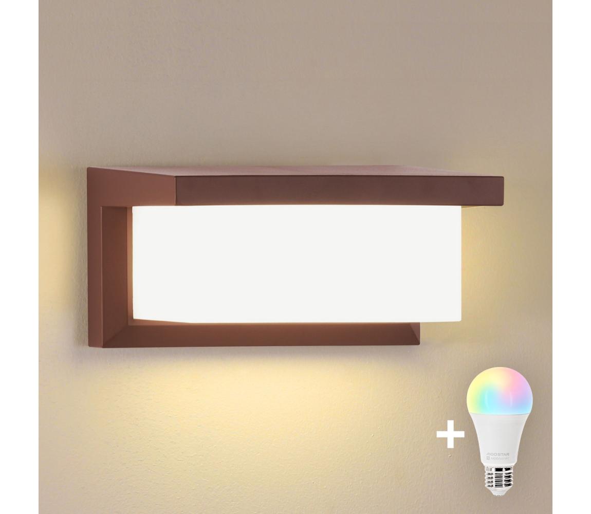 Brilagi - LED RGBW Vonkajšie nástenné svietidlo BRICKY 1xE27/9W/230V hnedá IP54 BG3049+AI0819