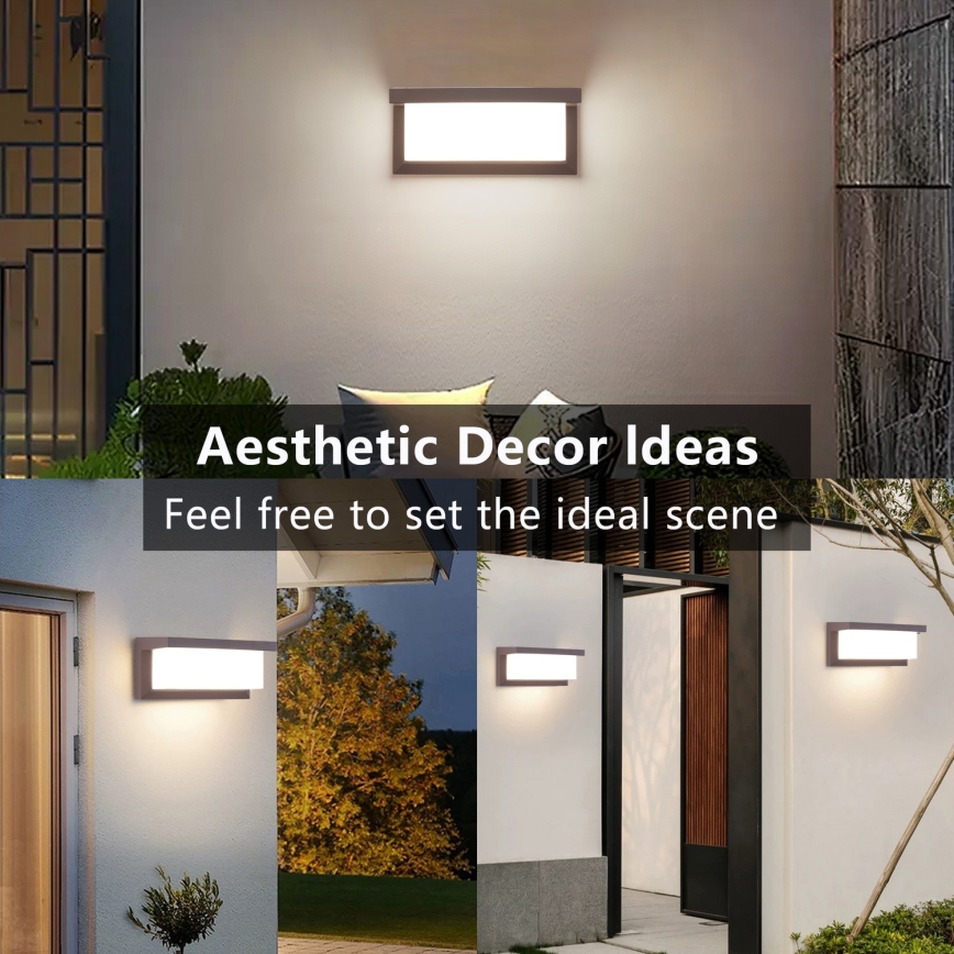 Brilagi - LED RGBW Stmievateľné vonkajšie nástenné svietidlo BRICKY 1xE27/9W/230V 2700-6500K IP54 hnedá