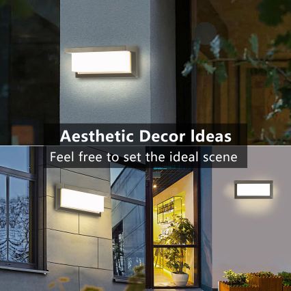 Brilagi - LED RGBW stmievateľné vonkajšie nástenné svietidlo BRICKY 1xE27/9W/230V 2700-6500K IP54 sivá