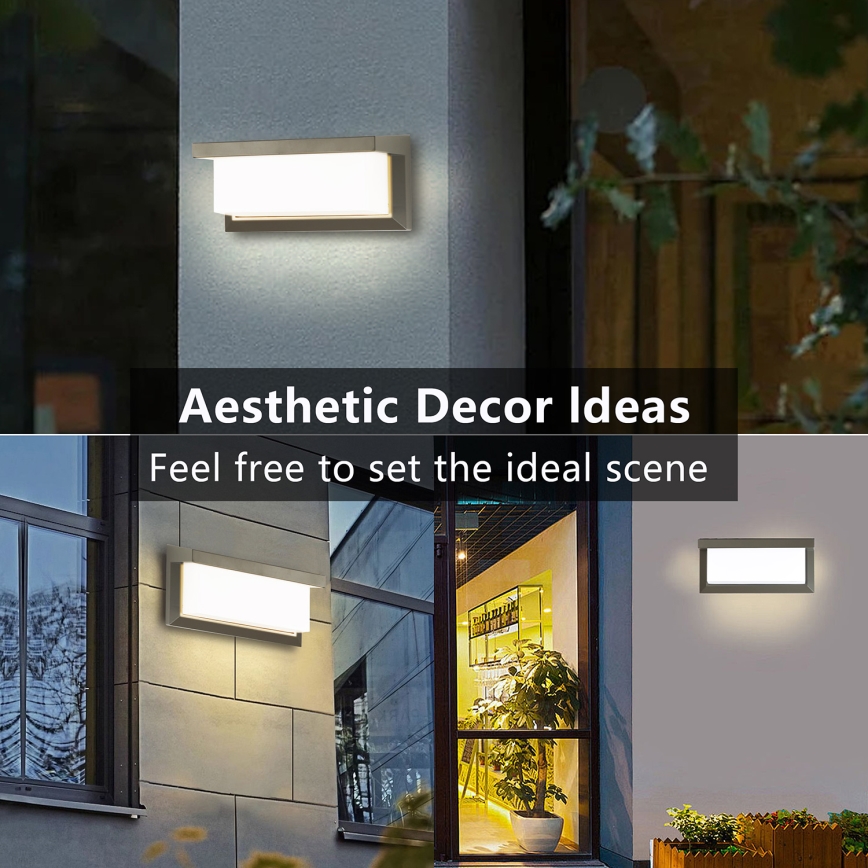 Brilagi - LED RGBW stmievateľné vonkajšie nástenné svietidlo BRICKY 1xE27/9W/230V 2700-6500K IP54 sivá