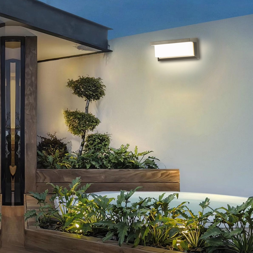 Brilagi - LED RGBW stmievateľné vonkajšie nástenné svietidlo BRICKY 1xE27/9W/230V 2700-6500K IP54 sivá