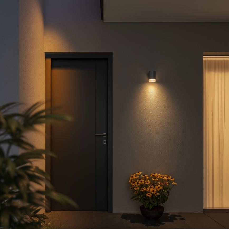 Brilagi - LED RGBW stmievateľné vonkajšie nástenné svietidlo MATERA 1xGU10/6W/230V 3000K IP54 sivá + diaľkové ovládanie