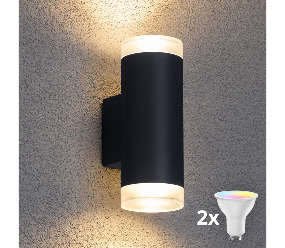 Brilagi - LED RGBW vonkajšie nástenné svietidlo MATERA 2xGU10/4,8W/230V antracit IP54 BG0979+2xAI2382