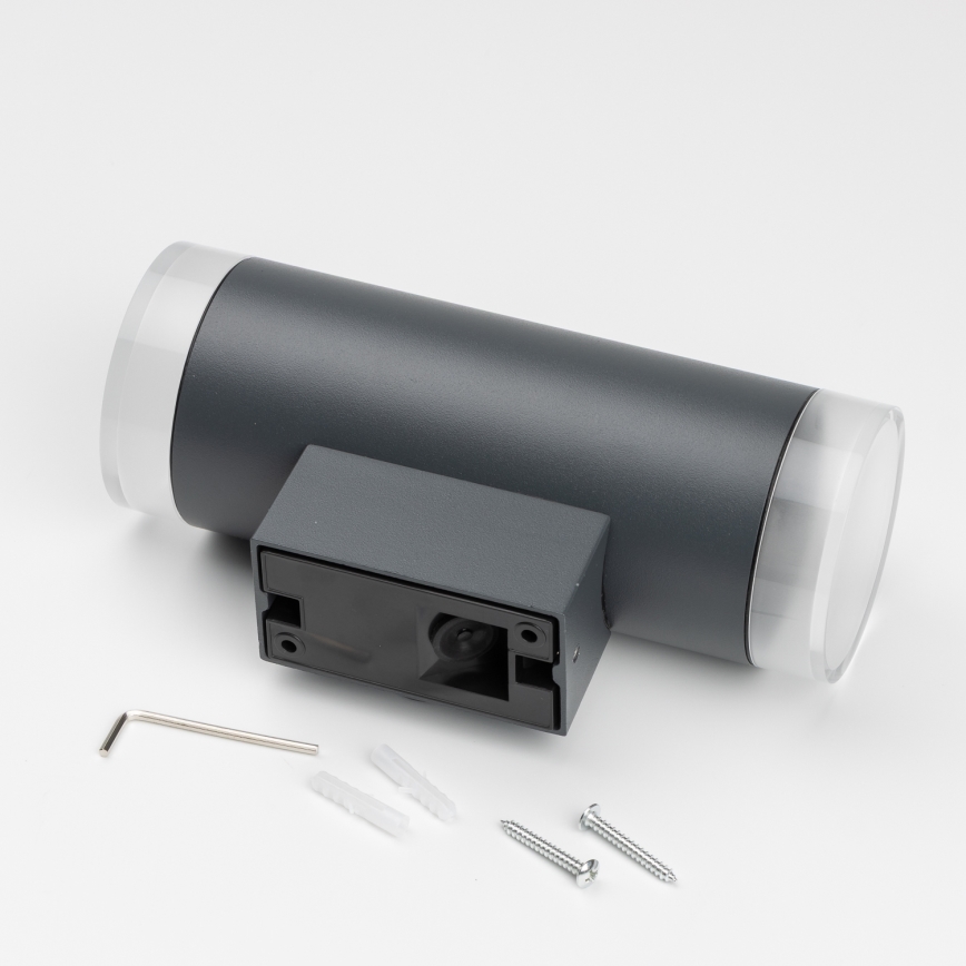 Brilagi - LED RGBW stmievateľné vonkajšie nástenné svietidlo MATERA 2xGU10/6W/230V 3000K IP54 antracit + diaľkové ovládanie