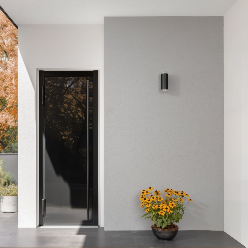 Brilagi - LED RGBW stmievateľné vonkajšie nástenné svietidlo MATERA 2xGU10/6W/230V 3000K IP54 čierna + diaľkové ovládanie