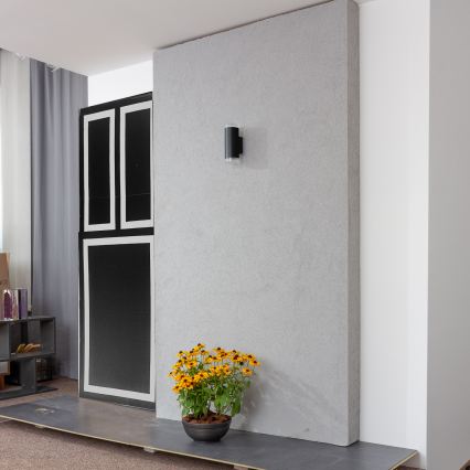 Brilagi - LED RGBW stmievateľné vonkajšie nástenné svietidlo MATERA 2xGU10/6W/230V 3000K IP54 čierna + diaľkové ovládanie