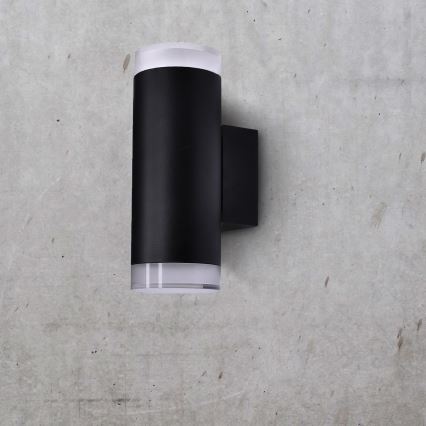 Brilagi - LED RGBW stmievateľné vonkajšie nástenné svietidlo MATERA 2xGU10/6W/230V 3000K IP54 čierna + diaľkové ovládanie