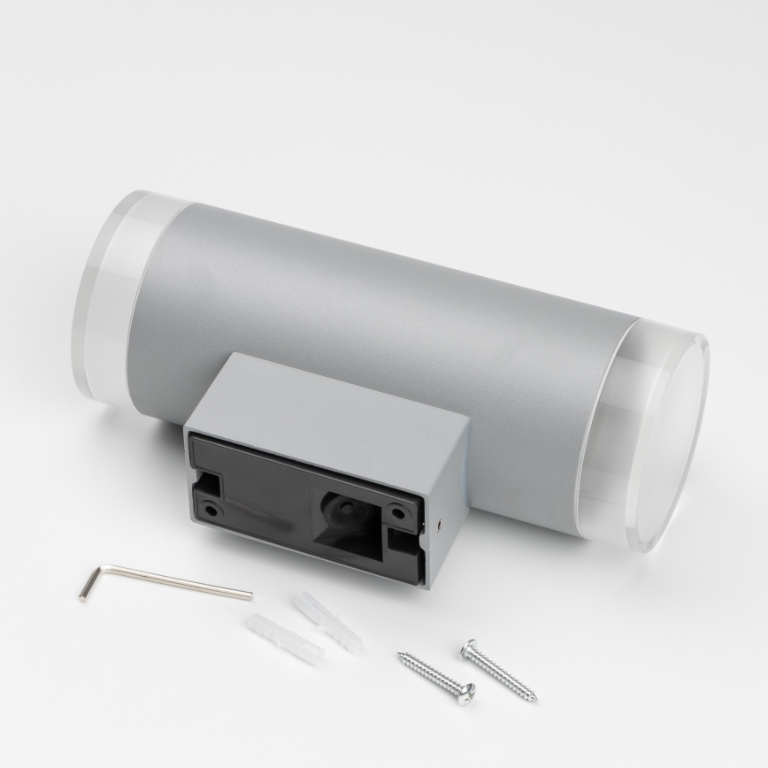 Brilagi - LED RGBW Stmievateľné vonkajšie nástenné svietidlo MATERA 2xGU10/6W/230V 3000K IP54 sivá + diaľkové ovládanie