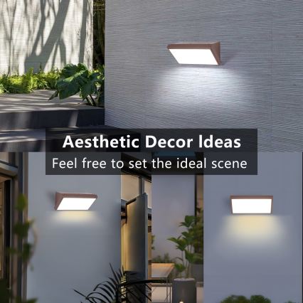 BRILAGI - LED RGBW Stlmiteľné vonkajšie nástenné svietidlo TRIANGLE 1xE27/12W/230V 2700-6500K IP65 hnedá