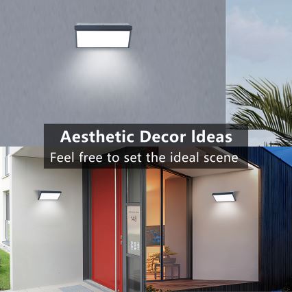 Brilagi - LED RGBW stmievateľné vonkajšie nástenné svietidlo TRIANGLE 1xE27/15W/230V 2700-6500K IP65 antracit