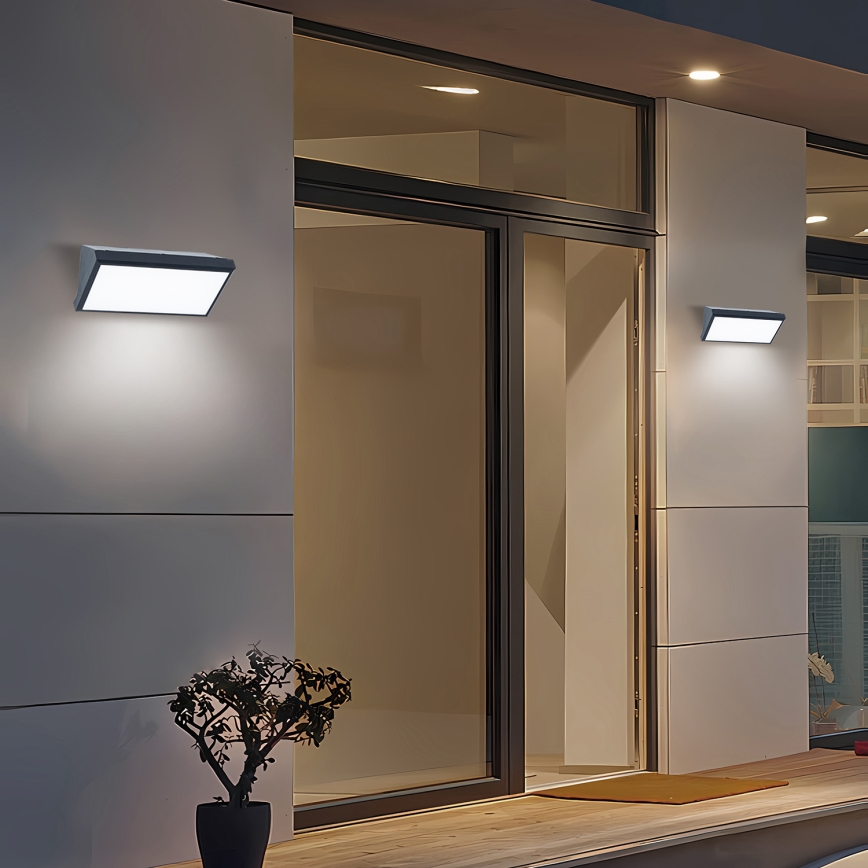 Brilagi - LED RGBW stmievateľné vonkajšie nástenné svietidlo TRIANGLE 1xE27/9W/230V 2700-6500K IP65 antracit