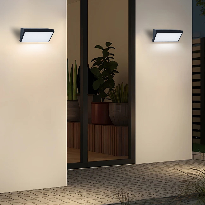 Brilagi - LED RGBW Stmievateľné vonkajšie nástenné svietidlo TRIANGLE 1xE27/9W/230V 2700-6500K IP65 čierna