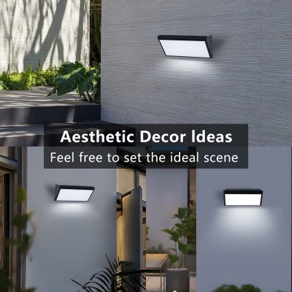 Brilagi - LED RGBW Stmievateľné vonkajšie nástenné svietidlo TRIANGLE 1xE27/9W/230V 2700-6500K IP65 čierna
