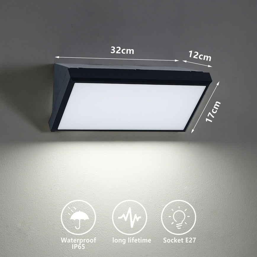 Brilagi - LED RGBW Stmievateľné vonkajšie nástenné svietidlo TRIANGLE 1xE27/9W/230V 2700-6500K IP65 čierna