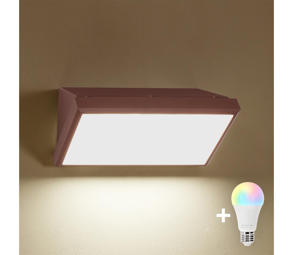 Brilagi - LED RGBW Vonkajšie nástenné svietidlo TRIANGLE 1xE27/9W/230V hnedé IP65 BG3094+AI0819