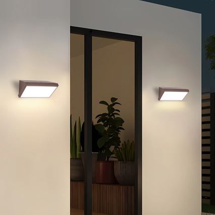 Brilagi - LED RGBW Stlmiteľné vonkajšie nástenné svietidlo TRIANGLE 1xE27/9W/230V 2700-6500K IP65 hnedá