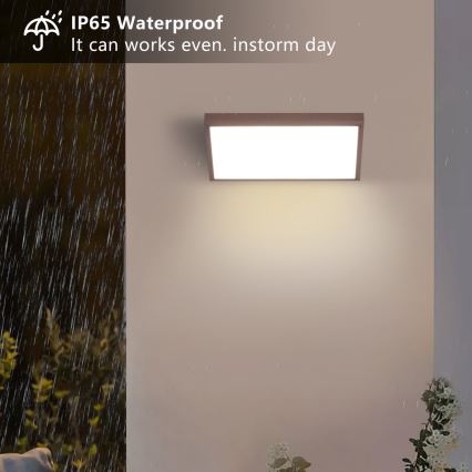 Brilagi - LED RGBW Stlmiteľné vonkajšie nástenné svietidlo TRIANGLE 1xE27/9W/230V 2700-6500K IP65 hnedá