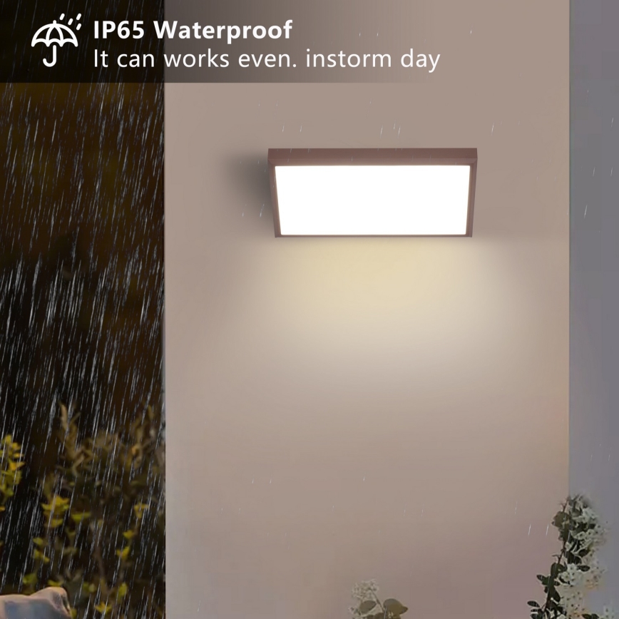 Brilagi - LED RGBW Stlmiteľné vonkajšie nástenné svietidlo TRIANGLE 1xE27/9W/230V 2700-6500K IP65 hnedá
