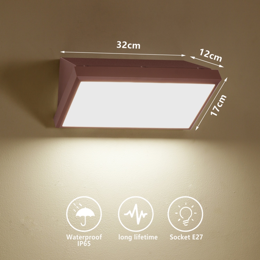 Brilagi - LED RGBW Stlmiteľné vonkajšie nástenné svietidlo TRIANGLE 1xE27/9W/230V 2700-6500K IP65 hnedá