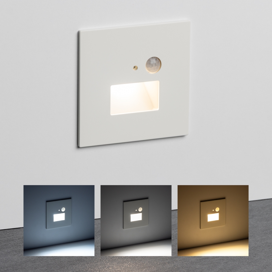 Brilagi - LED Schodiskové svietidlo s pohybovým senzorom JACK LED/1,5W/230V 3000K/4000K/6500K biela