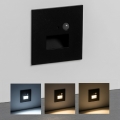 Brilagi - LED schodiskové svietidlo so senzorom pohybu a súmraku JACK LED/3W/230V 3000/4000/6500K IP65 čierna
