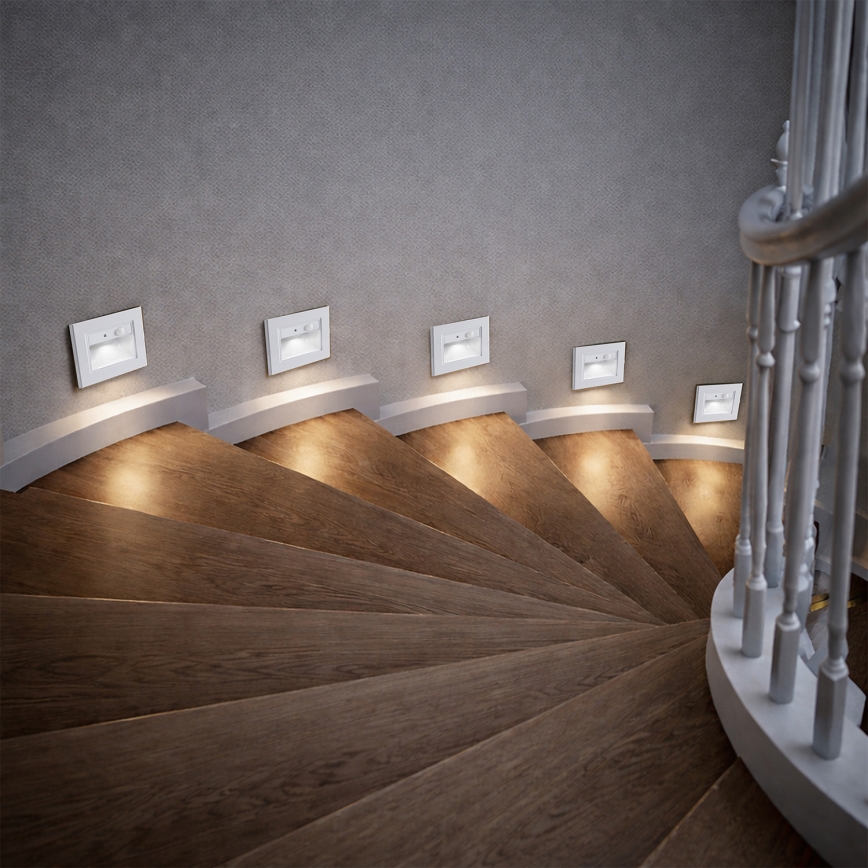 Brilagi - LED schodiskové svietidlo so senzorom STEP LIGHT LED/1,5W/230V IP44 biela