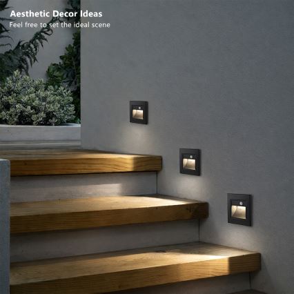 Brilagi - LED schodiskové svietidlo so senzorom STEP LIGHT LED/1,5W/230V IP44 čierna
