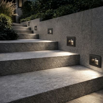 Brilagi - LED schodiskové svietidlo so senzorom STEP LIGHT LED/1,5W/230V IP44 čierna