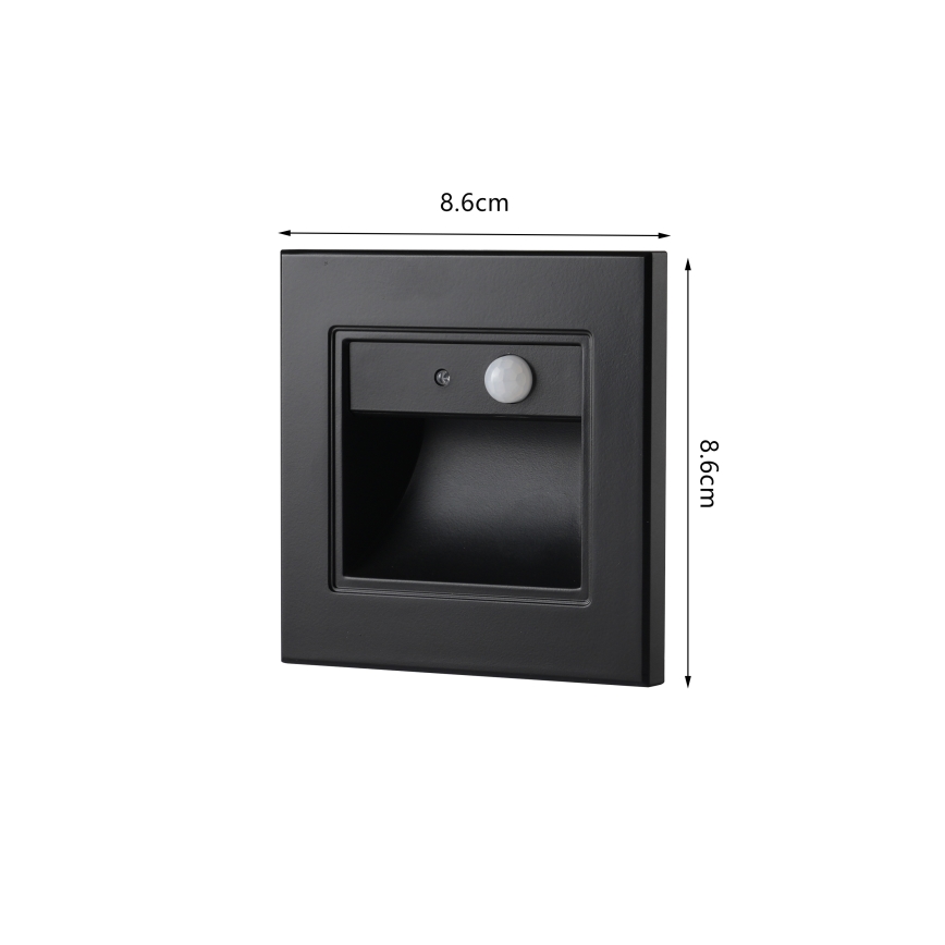 Brilagi - LED schodiskové svietidlo so senzorom STEP LIGHT LED/1,5W/230V IP44 čierna