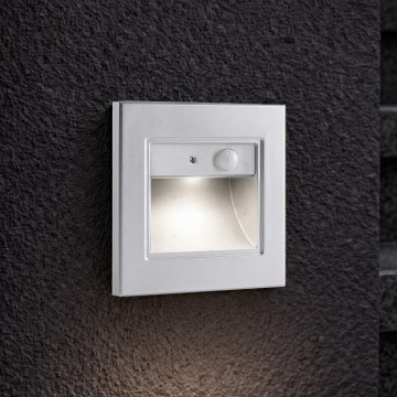 Brilagi - LED schodiskové svietidlo so senzorom STEP LIGHT LED/1,5W/230V IP44 strieborné