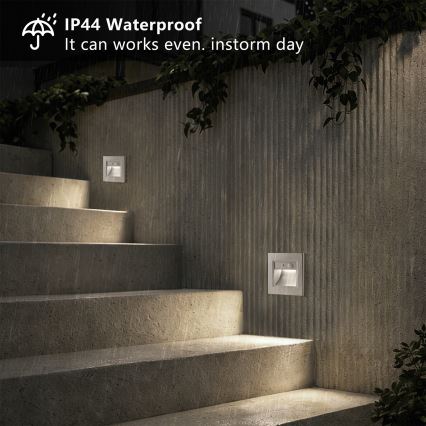 Brilagi - LED schodiskové svietidlo so senzorom STEP LIGHT LED/1,5W/230V IP44 strieborné