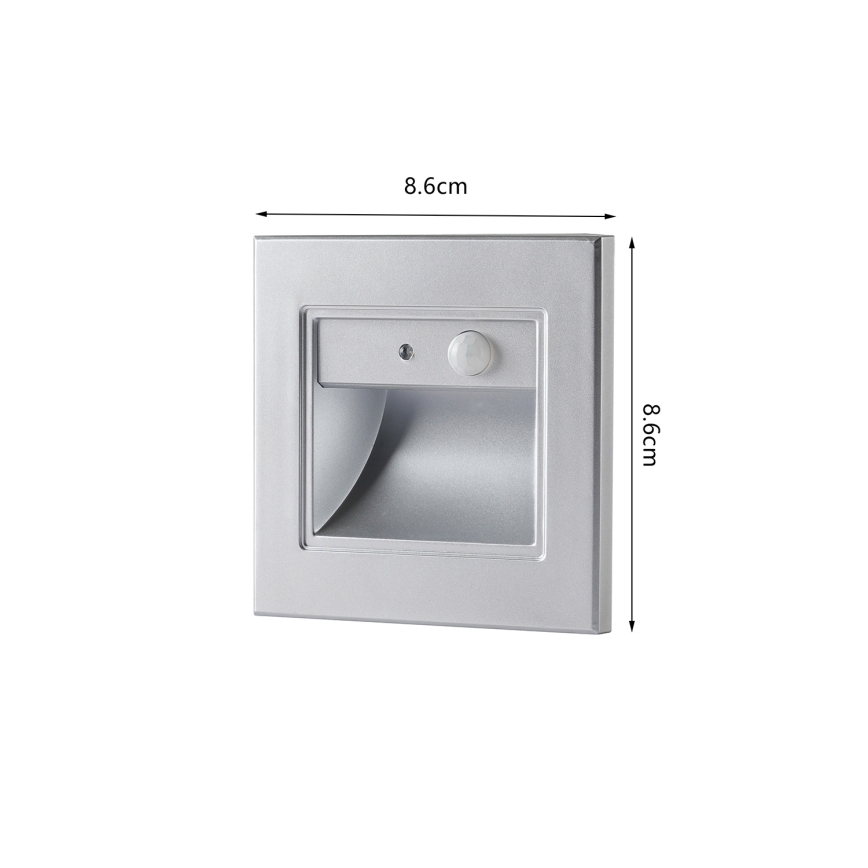 Brilagi - LED schodiskové svietidlo so senzorom STEP LIGHT LED/1,5W/230V IP44 strieborné