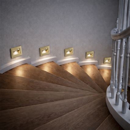 Brilagi - LED schodiskové svietidlo so snímačom STEP LIGHT LED/1,5W/230V IP44 zlaté