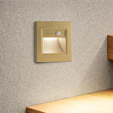 Brilagi - LED schodiskové svietidlo so snímačom STEP LIGHT LED/1,5W/230V IP44 zlaté