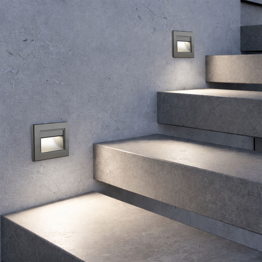 Brilagi - LED schodiskové svietidlo STEP LIGHT LED/1,5W/230V IP44 antracit