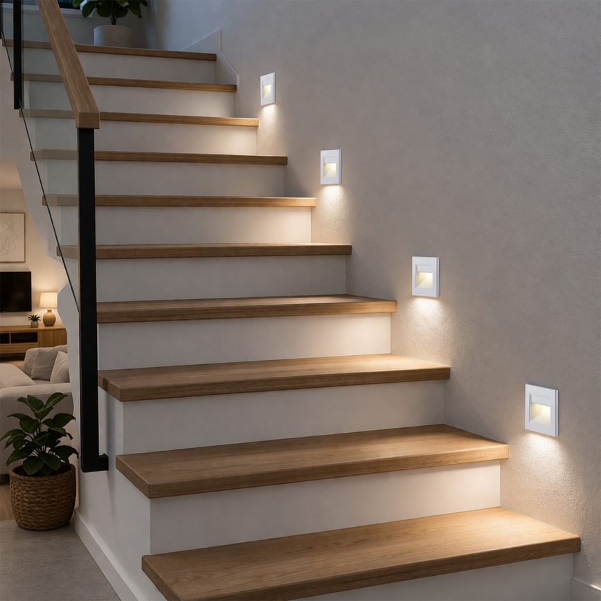 Brilagi - LED schodiskové svietidlo STEP LIGHT LED/1,5W/230V IP44 biele