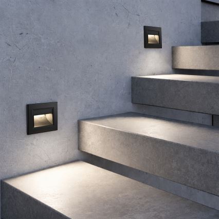 Brilagi - LED schodiskové svietidlo STEP LIGHT LED/1,5W/230V IP44 čierna