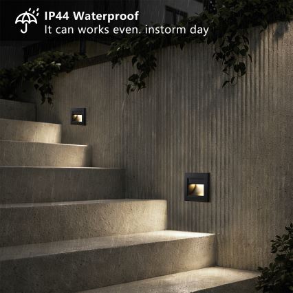 Brilagi - LED schodiskové svietidlo STEP LIGHT LED/1,5W/230V IP44 čierne