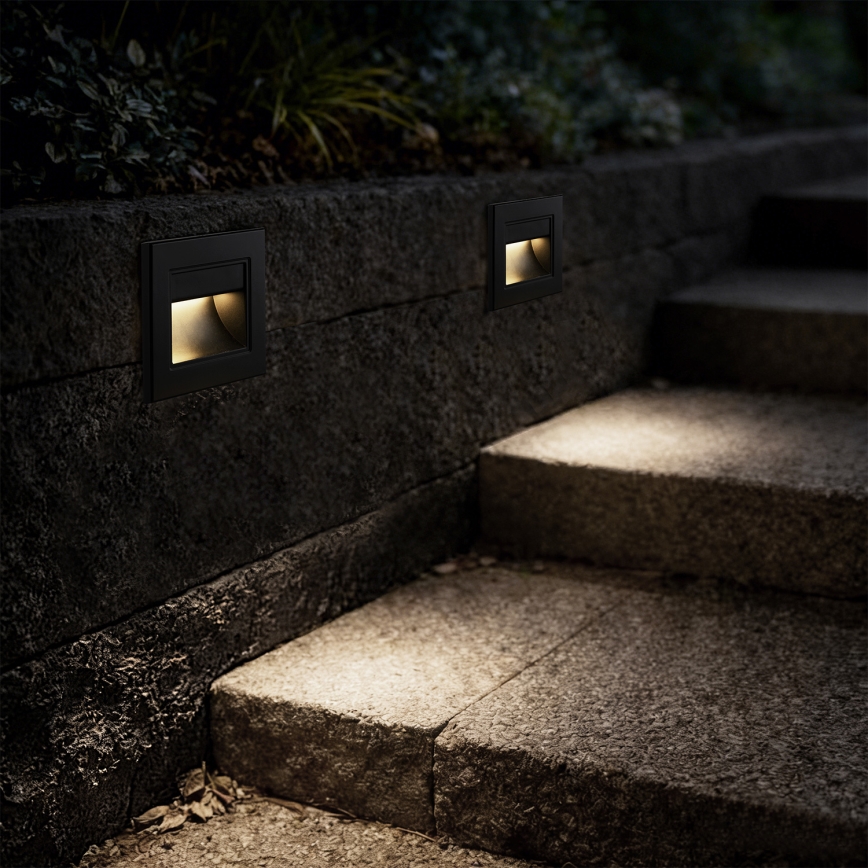 Brilagi - LED schodiskové svietidlo STEP LIGHT LED/1,5W/230V IP44 čierne