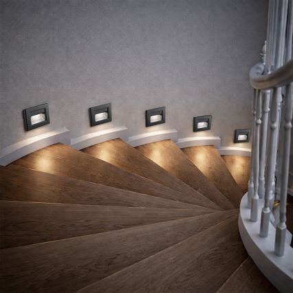 Brilagi - LED schodiskové svietidlo STEP LIGHT LED/1,5W/230V IP44 čierne