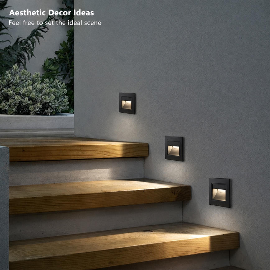 Brilagi - LED schodiskové svietidlo STEP LIGHT LED/1,5W/230V IP44 čierne