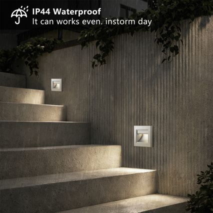 Brilagi - LED schodiskové svietidlo STEP LIGHT LED/1,5W/230V IP44 strieborné