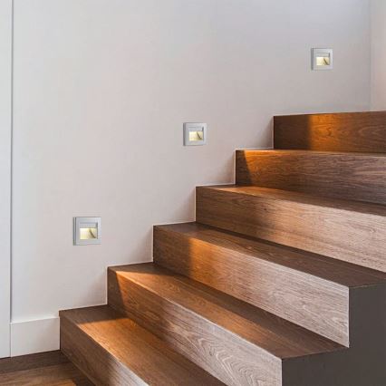 Brilagi - LED schodiskové svietidlo STEP LIGHT LED/1,5W/230V IP44 strieborné