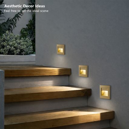 Brilagi - LED Schodiskové svietidlo STEP LIGHT LED/1,5W/230V IP44 zlaté