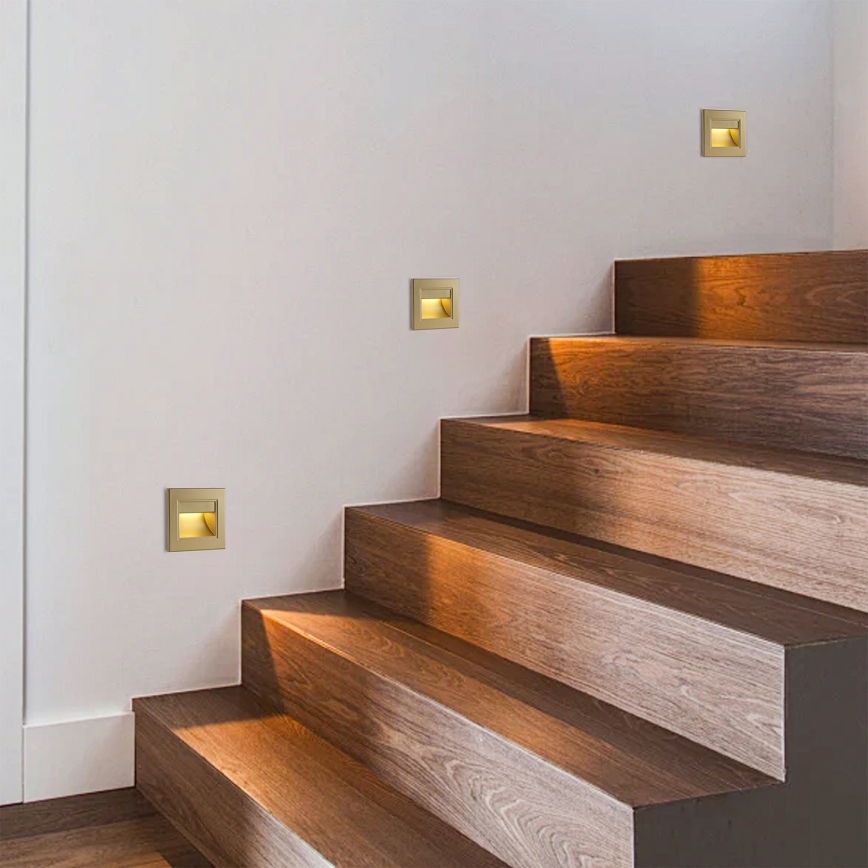 Brilagi - LED Schodiskové svietidlo STEP LIGHT LED/1,5W/230V IP44 zlaté