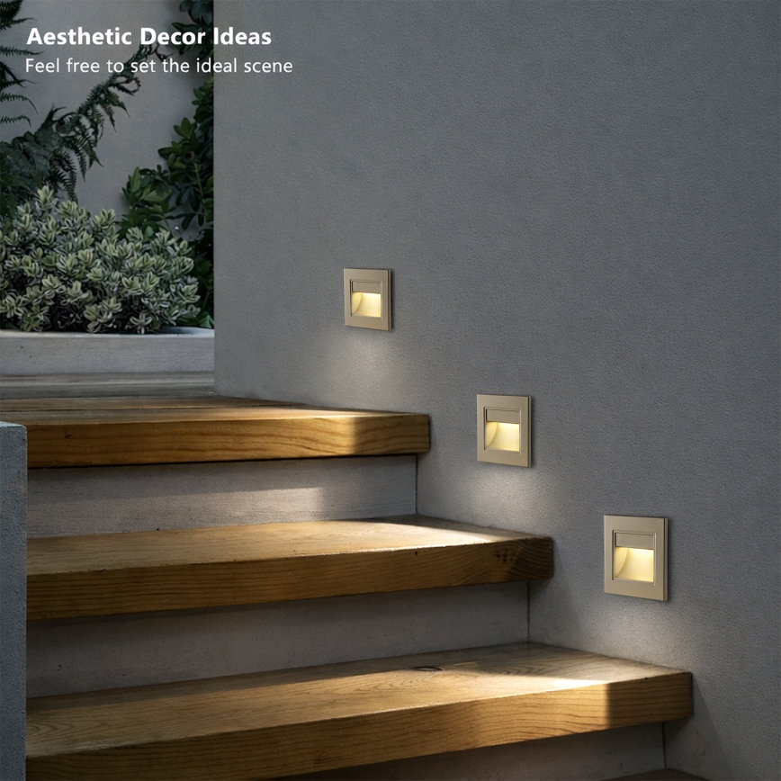 Brilagi - LED schodiskové svietidlo STEP LIGHT LED/1,5W/230V IP44 zlaté