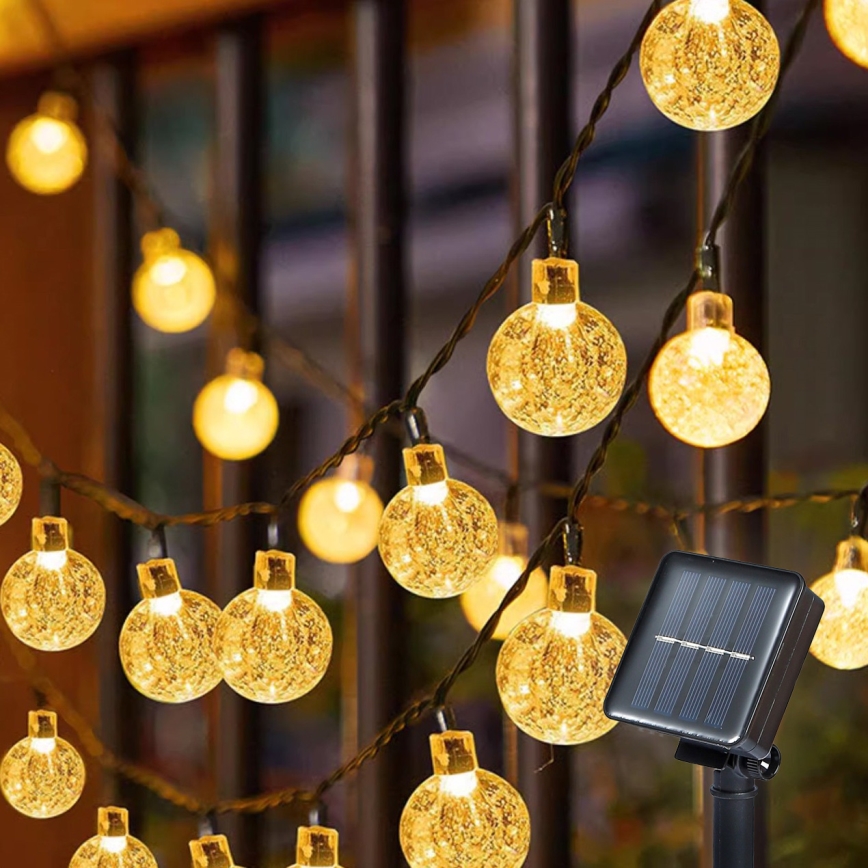 Brilagi - LED Solárna dekoračná reťaz BUBBLE 200xLED/8 funkcií 20m IP65 teplá biela