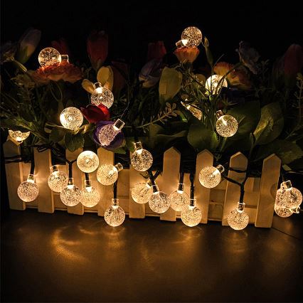 Brilagi - LED Solárna dekoračná reťaz BUBBLE 50xLED/8 funkcií 7m IP65 teplá biela 600 mAh
