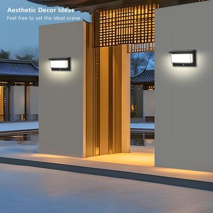 Brilagi - LED Solárne nástenné svietidlo so senzorom SLNKO LUME LED/10W/3,7V 4000 mAh IP44